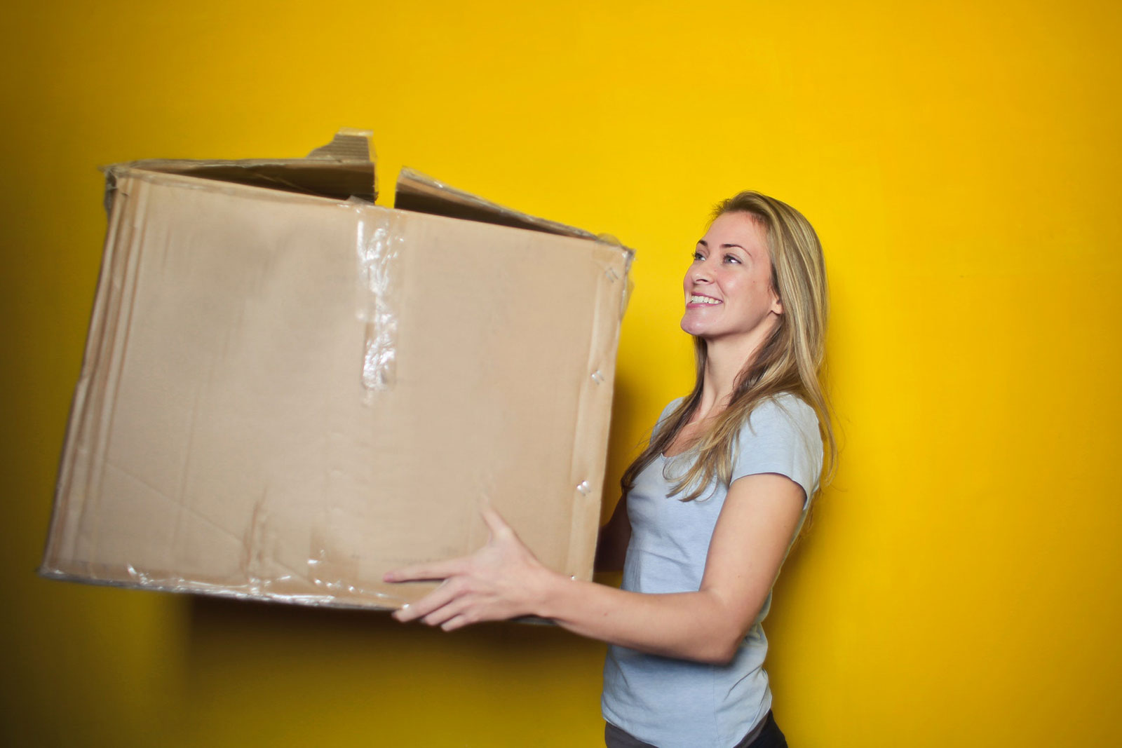 woman with a shipping package