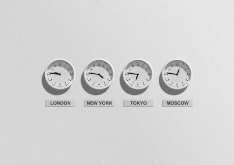 wall clocks for many time zones