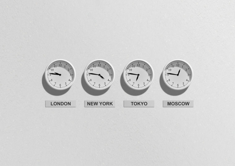 wall clocks for many time zones