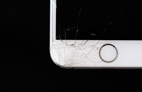 iphone with a cracked screen